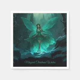 Grönt Fairy Winter Forest-julen Pappersservett