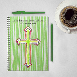 Grönt Faith Kor Bible Verse Journal bärbar dator Anteckningsbok