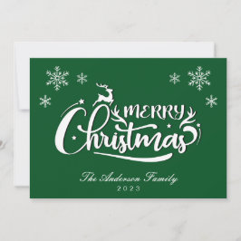 Grönt-familjen Namn och årskorten Julkort