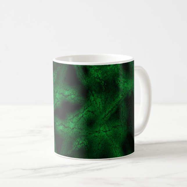 Grönt fantasi mönster kaffemugg (Framsida höger)