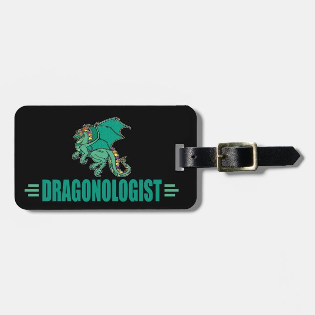 Grönt Fantasy Dragon Bagagebricka (Horisontell Framsida)
