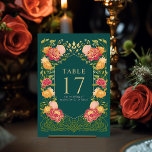 Grönt Fantasy Enchanted Garden Wedding Bordsnummer<br><div class="desc">Fira med den här Fantasy Enchanted Garden Wedding-designen. Detta är en perfekt för par som vill ha ett modernt och visstiskt bedövningsmedel. Utformningen på baksidan av inbjudan är INTE äkta guld-folie. Objekt skrivs ut exakt som de visas på skärm när du lägger till i kundvagnen, så att du anpassar och...</div>