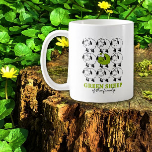 Grönt får i familjen kaffemugg
