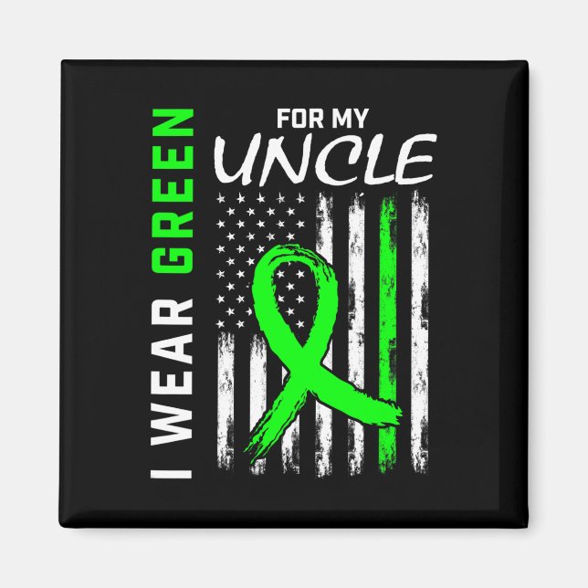 Grönt Farbror Kidney Disease Cerebral Palsy Awaren Magnet (Framsidan)