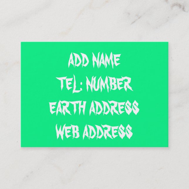 Grönt färg affärskort visitkort (Framsida)