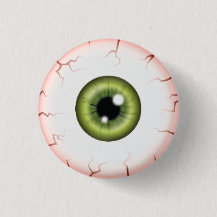 Grönt Färg Eyeball Halloween Bloodshot Eyeball Knapp