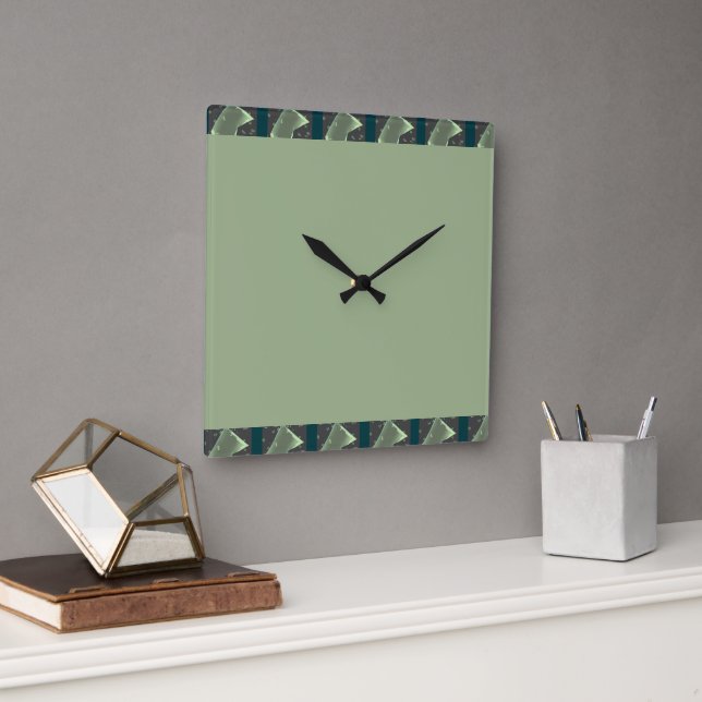 Grönt färg fyrkantig klocka (Kontor)