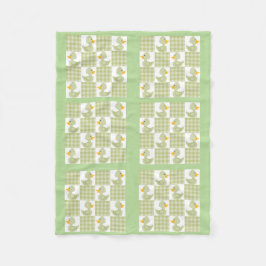 Grönt Färg Quilt Duckies design Fleece Blanket