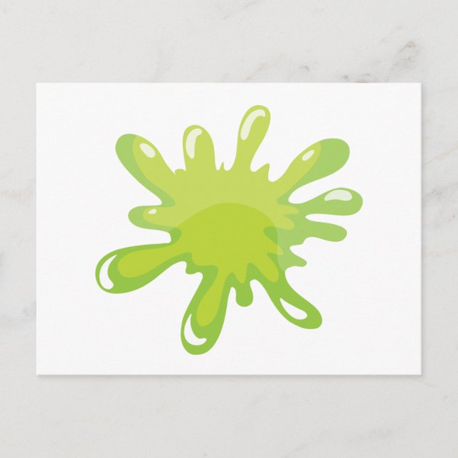 grönt färg stänk vykort (Framsida)