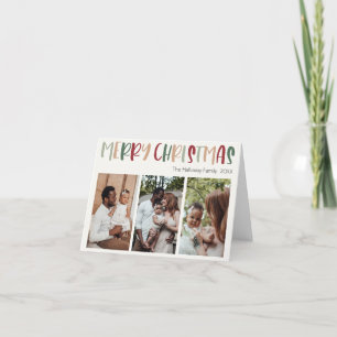 Grönt Färgfull julklapp tre foto Helgkort