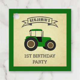 Grönt Farm Tractor Barns födelsedag Party Gåvor Etiketter