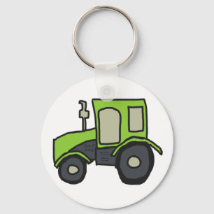 Grönt Farm Tractor Nyckelring