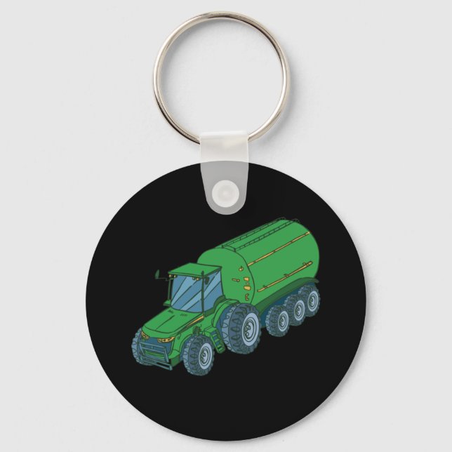 Grönt Farm Tractor Nyckelring (Framsida)