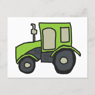 Grönt Farm Tractor Vykort