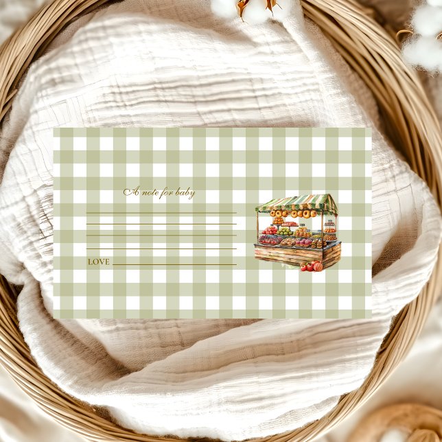 Grönt Farmers Market Baby Shower Note för Baby Tilläggskort (Skapare uppladdad)