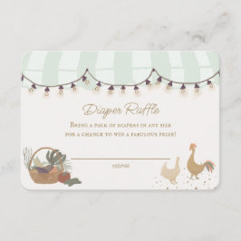 Grönt Farmers Market Farm Diaper Raffle Insert Tilläggskort