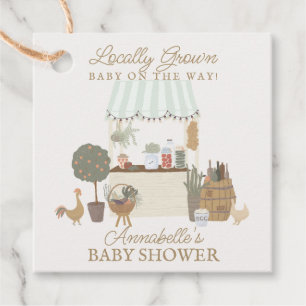 Grönt Farmers Market Farm Fresh Baby Shower Gåvor Etiketter