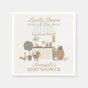 Grönt Farmers Market Farm Fresh Baby Shower Pappersservett