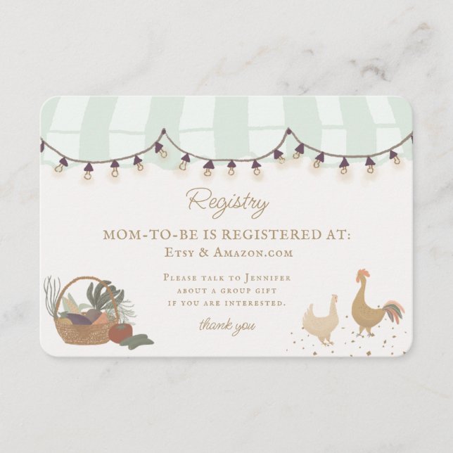 Grönt Farmers Market Farm Fresh Registry Tilläggskort (Framsida)