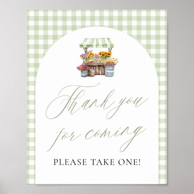 Grönt färsk från marknaden Tack för att du kom Poster (Framsidan)