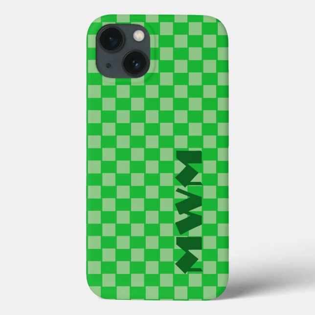 Grönt Fäster Monogram Cell Phone Case (Baksida)