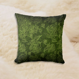 Grönt Faux Embossed Ro Leather Kudde