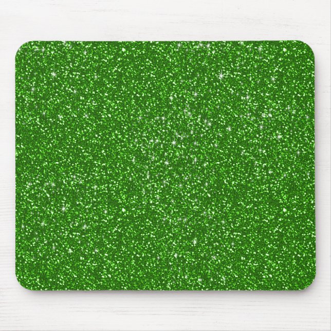Grönt Faux Glitter Mönster Struktur Musmatta (Framsidan)