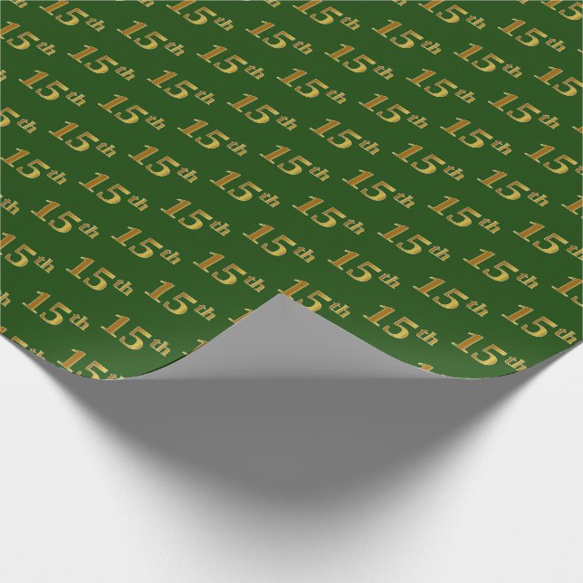 Grönt, Faux Guld 15:e (femtonde) händelsen Presentpapper (Hörn)