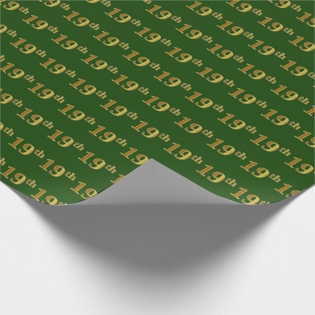 Grönt, Faux Guld 19:e (nittonde) händelsen Presentpapper (Hörn)