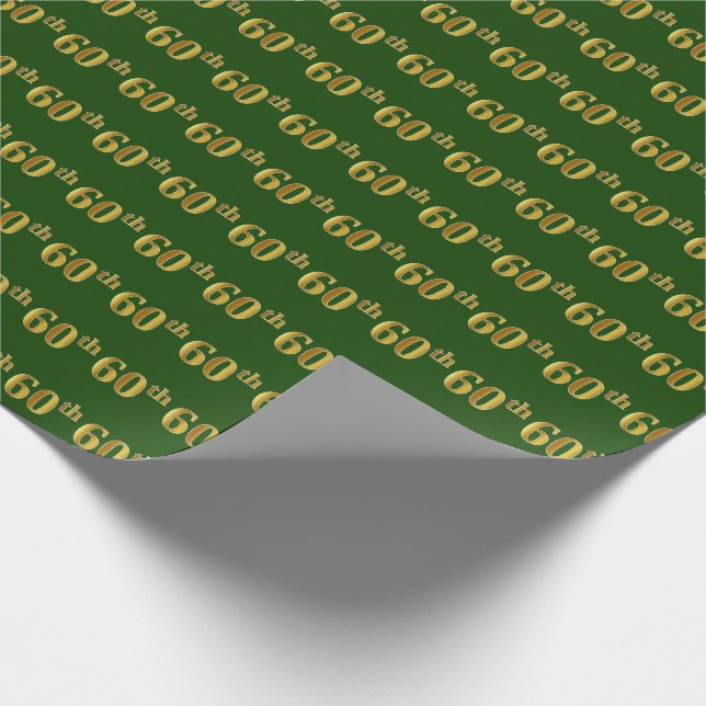 Grönt, Faux Guld 60:e (sextionde) händelsen Presentpapper (Hörn)