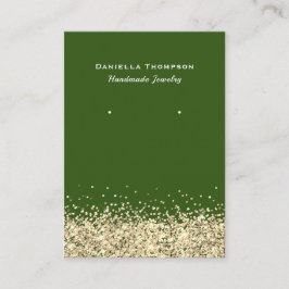 Grönt Faux Guld Glitter Juelry Earring Visning Visitkort