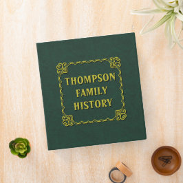 Grönt Faux Leather Family History Genealogy Album
