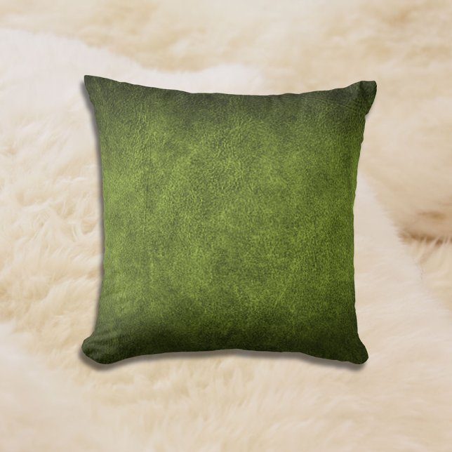 Grönt Faux Leather Kudde (Skapare uppladdad)