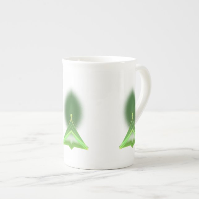 Grönt Fe Bone China Mugg Benporslin Mugg (Framsida höger)