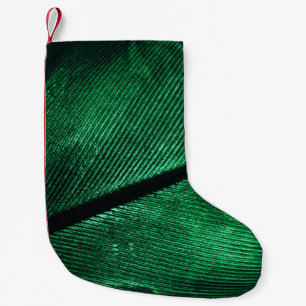Grönt Feather, vackra Mönster Struktur. Liten Julstrumpa