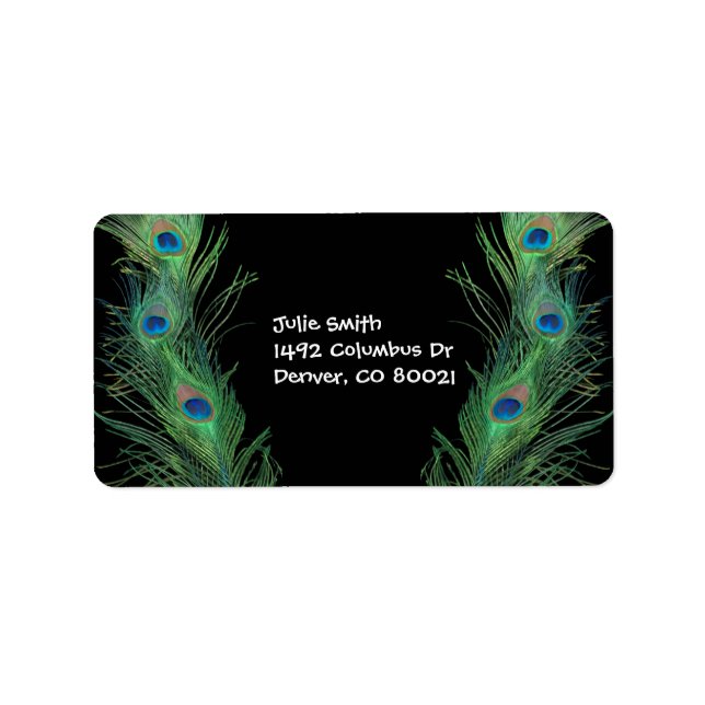 Grönt Feathers with Black Adressetikett (Framsidan)