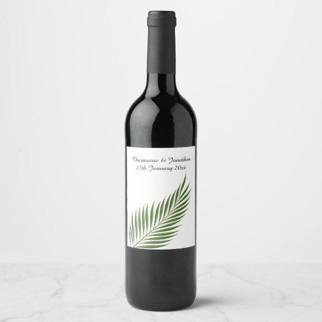 GRÖNT FERN ANPASSADE VIN ETIKETT (Framsida)