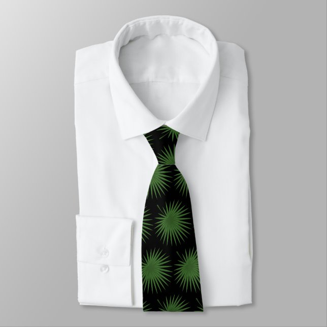 Grönt Fern Black Background TIE Slips (Bunden)