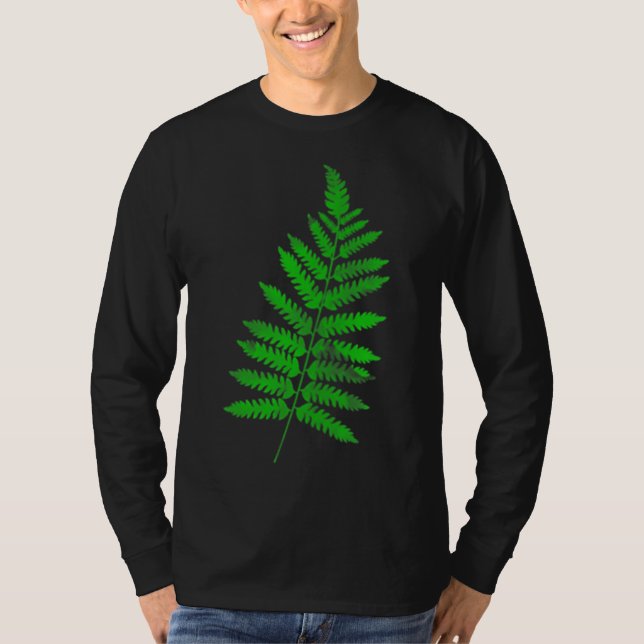 Grönt Fern löv I kärlek naturträdgård  b T Shirt (Framsida)