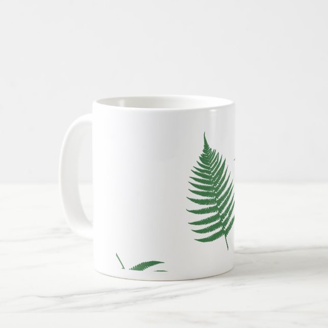 Grönt Fern Lucky Mönster Coffee Mugg Kopp (Framsida vänster)
