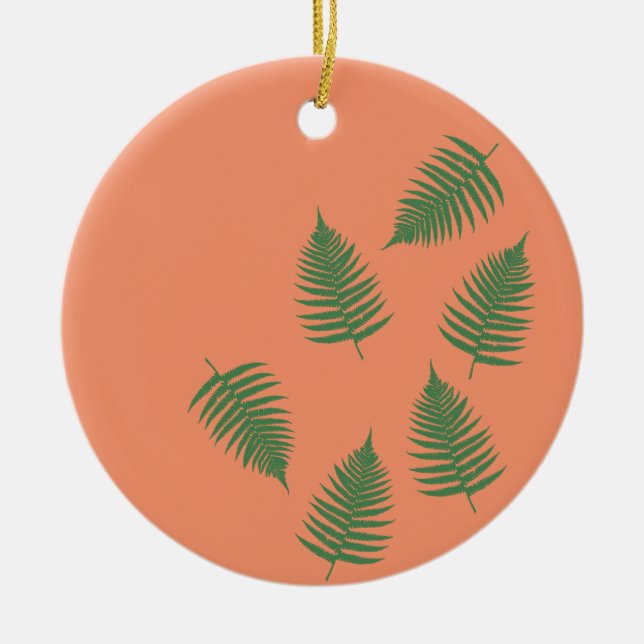 Grönt Fern Lucky Ornament (Framsidan)