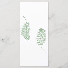 Grönt Fern, menykort för Bröllop Meny