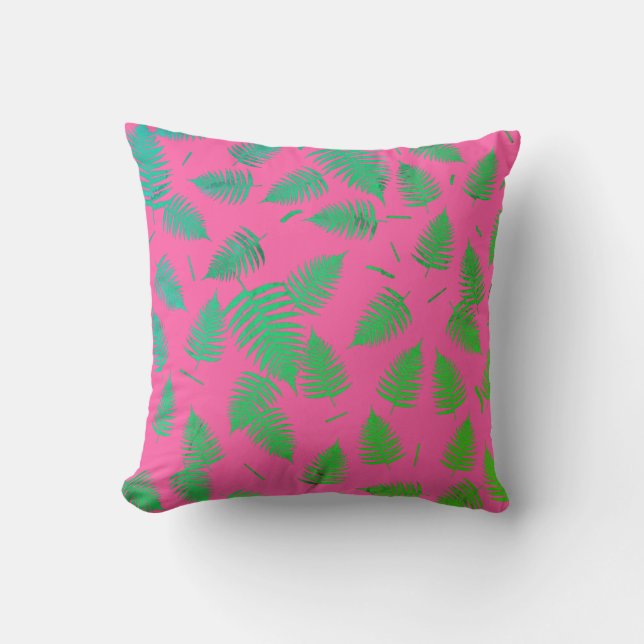 Grönt Fern Plant Löv Mönster Cushion Dekorativ kud Kudde (Framsida)