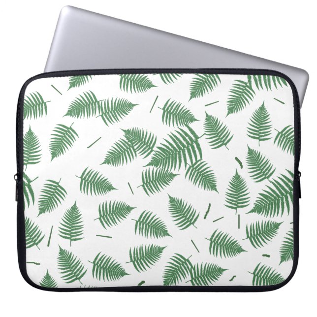 Grönt Fern Plant Löv Mönster Laptop sleeve (Framsidan)