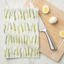 Grönt Fern Print for Natural Kitchen Kökshandduk