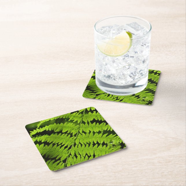 Grönt fern underlägg papper kvadrat (Insitu)