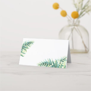 Grönt Fern Watercolor Bröllop Placeringskort