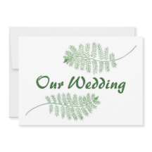 Grönt Ferns Vår Bröllop 2-sidade inbjudan