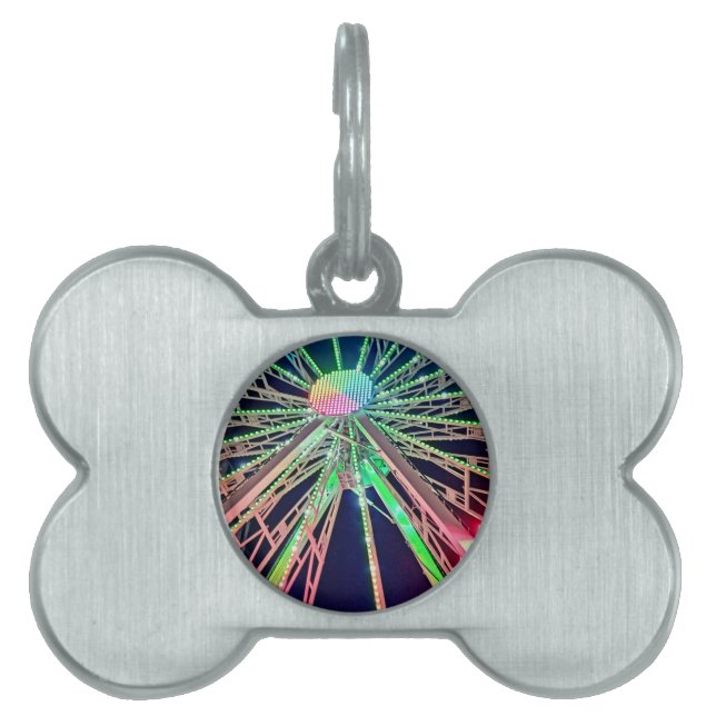 Grönt Ferris-hjul ID-bricka Husdjur (Framsidan)