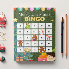 Grönt Festive jul Bingo Jigszawa Puzzle Pussel